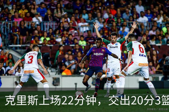 克里斯上场22分钟，交出20分3篮板2助攻佳绩